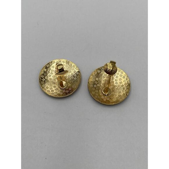 Cloisonné Earrings Clips Clip Ons Gold Tone on the card - Picture 9 of 10